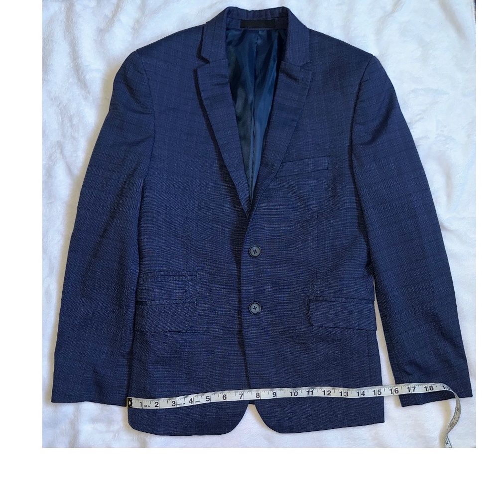 Andrew Marc Kids' Navy Plaid Suit Size 12 - Picture 7 of 16